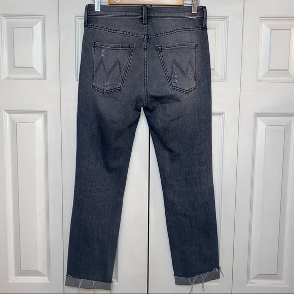 MOTHER The Scrapper Cuff Ankle Fray Jeans In Unstitched In The Dark Size 25 NWT - Picture 5 of 15